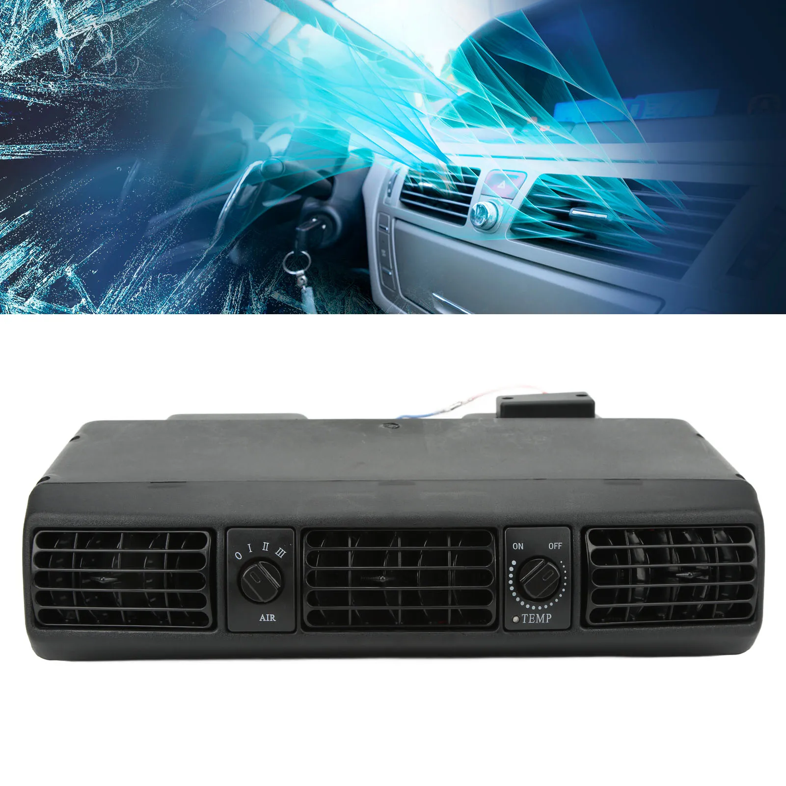 

Dashboard Center Air Vent Universal Air Conditioner Underdash 360CFM Air Conditioning Evaporator Replacement for RV Van Camper