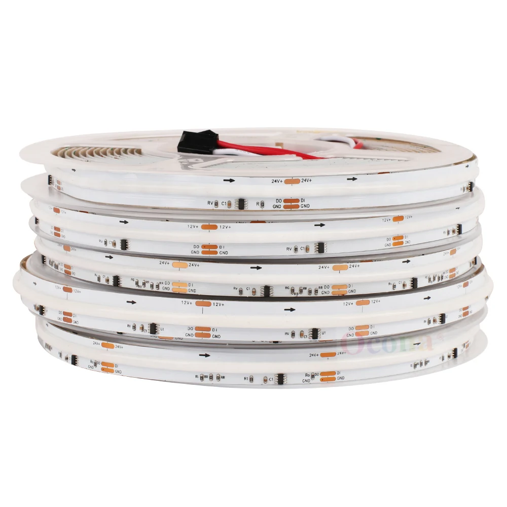 WS2811 Pixel SPI RGB COB LED Strip Light For Decor DC 12V/24V High Density Flexible Dream Colour Smart LED Tape Lights Ribbon