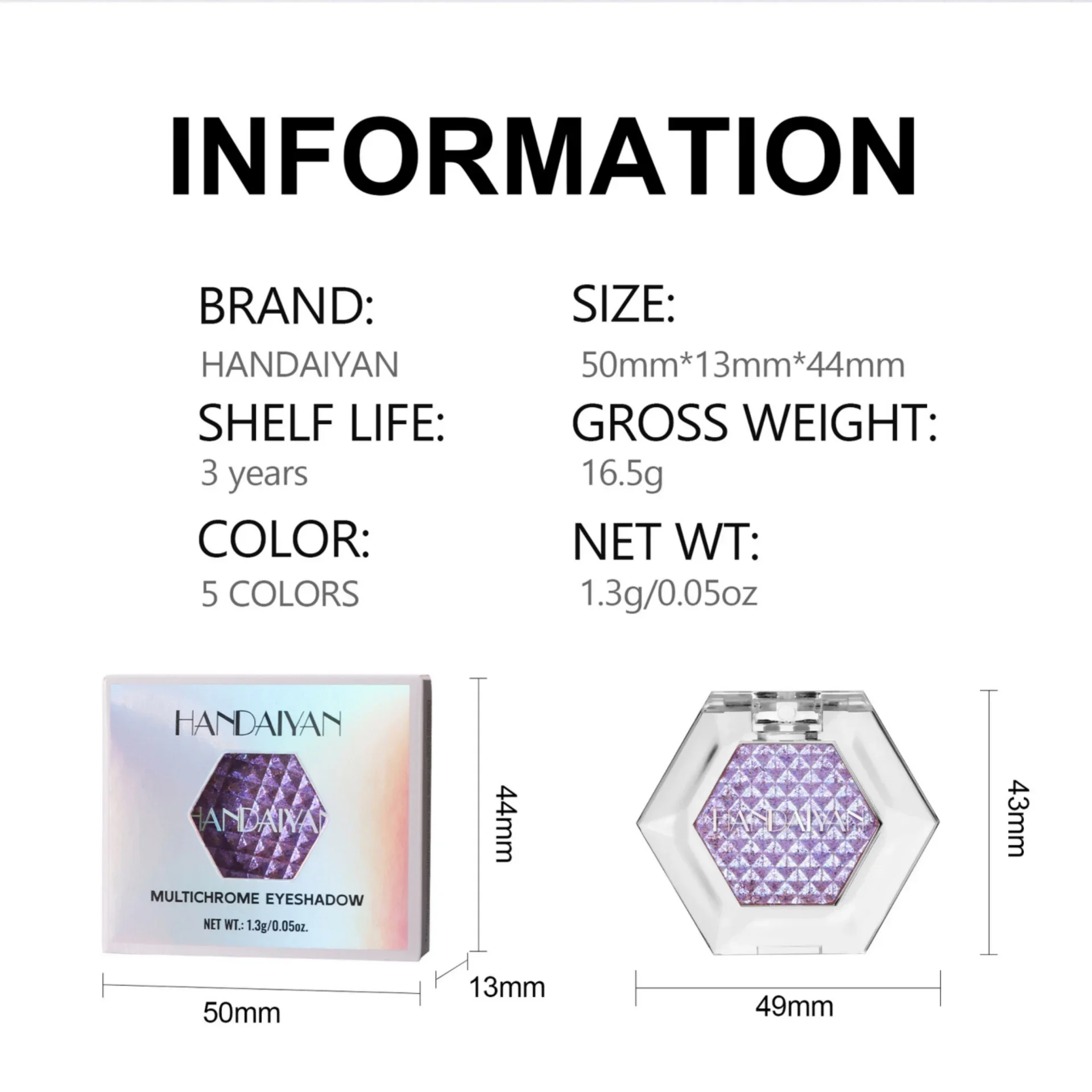 อายแชโดว์หกเหลี่ยม - Ultra-Fine Glitter Holographic Highlighter Chameleon Mashed Potato Brighten Makeup Plate