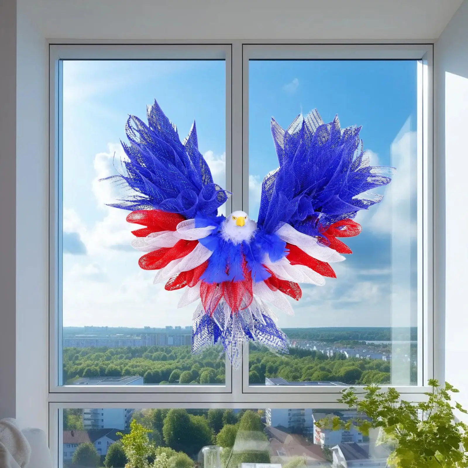 

Patriotic Wreath Garland Front Door Wreath for Holiday Party Celebrations