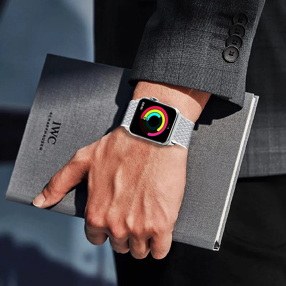 حزام نايلون لساعة أبل 44 مللي متر 40 45 41 38 46 42 مللي متر سوار منفرد كوريا iWatch سلسلة 10 9 8 7 SE 6 5 4 3 Ultra 2 49 مللي متر