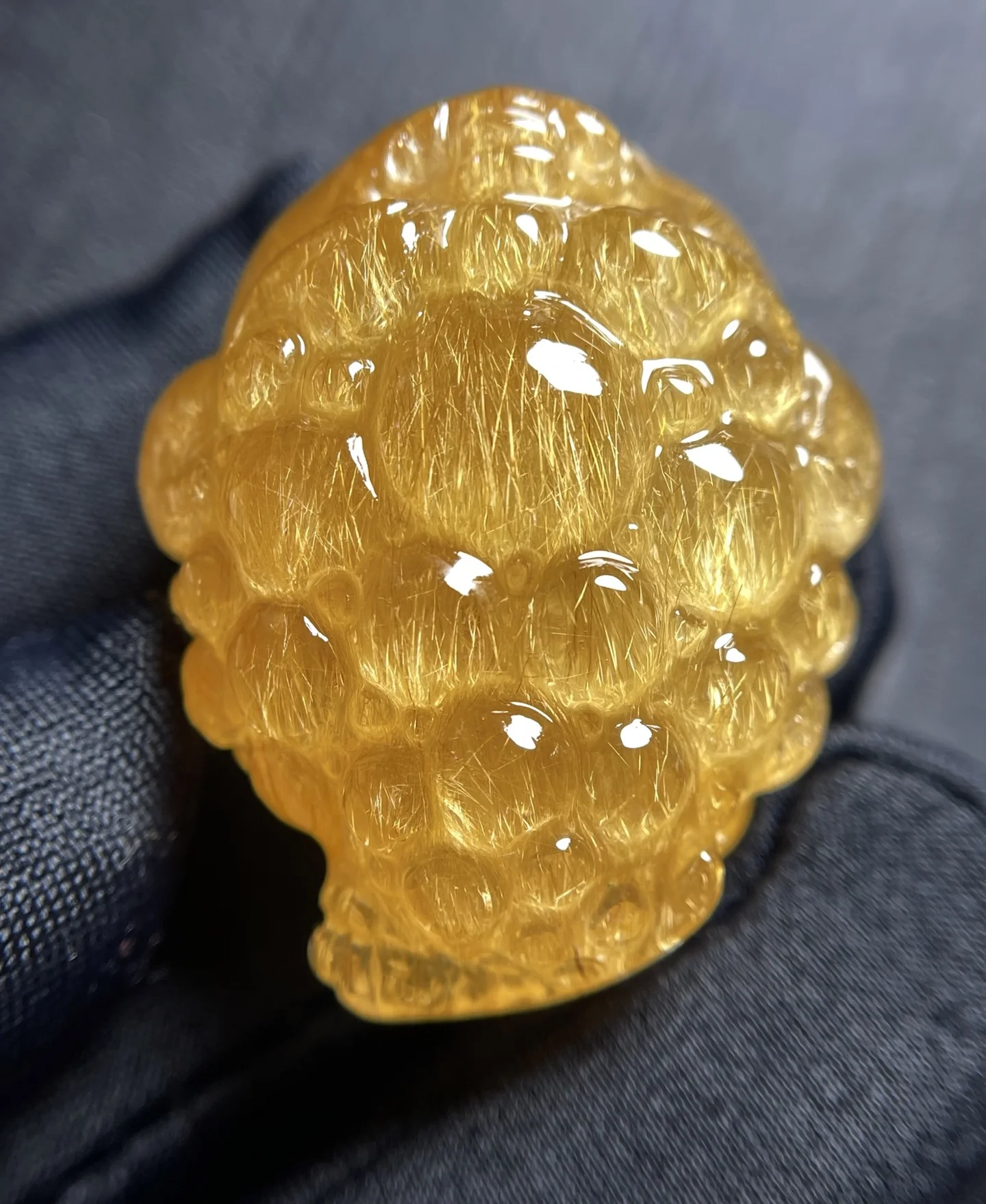 Natural Gold Rutilated Quartz Pendant Rutilated Quartz 32*26.4*18mm Toast Flower Men Women Brazil AAAAAAA