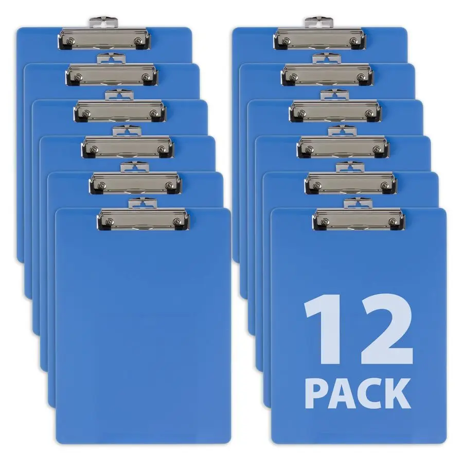 

Plastic Clipboard, Letter Size, Arctic Blue 83048 Pack of 12