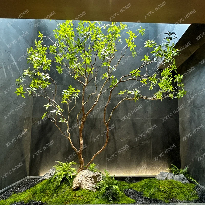 High-End Drunk Wood Patio Landscape Window Plant Indoor Simulation Green Plant Decorative Tree