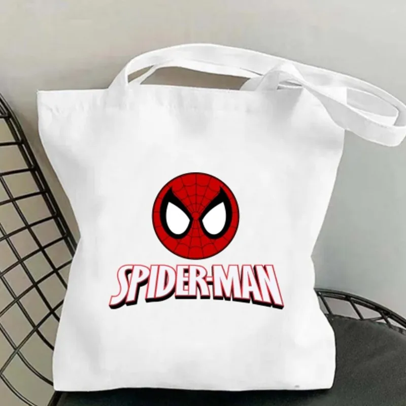 BEAST KINGDOM S-Spider-Man Women Shoulder Bags Casual Handbag Tote Bag Large Capacity Cotton Shopping Bag