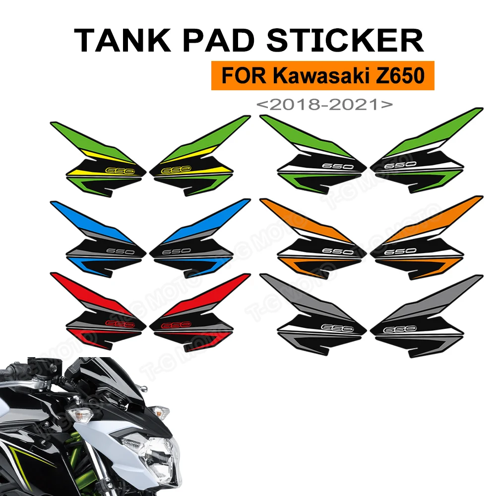 

For Kawasaki Z650 Z 650 Motorcycle Protector Tank Pad Stickers Decal Kit Knee Emblem Badge Protection 2018 2019 2020 2021