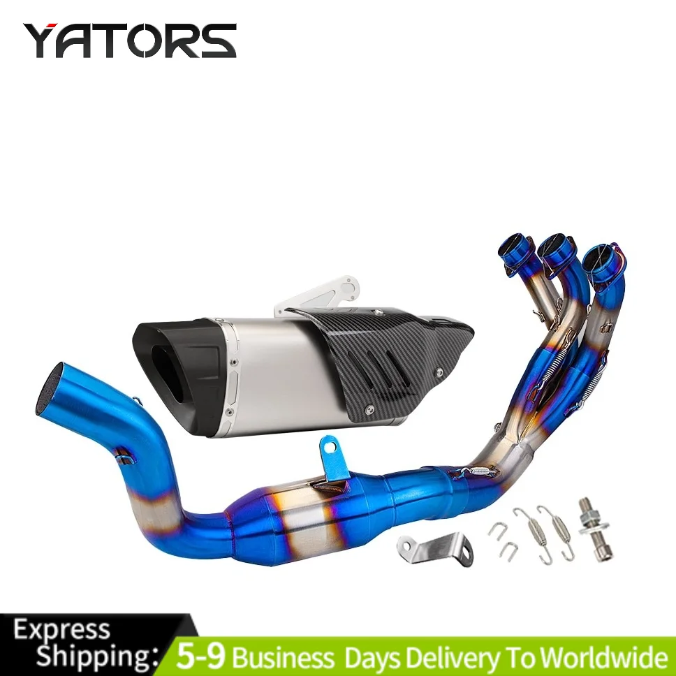 

For Yamaha MT-09 FZ09 2021-2024 Exhaust System Front Link Pipe 51mm Muffler Tips Exhausts Pipes