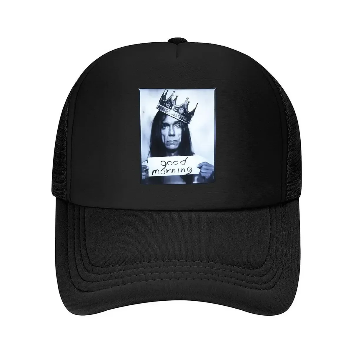 2026 Crown Good Morning Stylish, Monochrome Portrait - Based Inspirational Art Mesh Baseball Cap