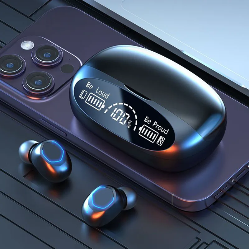 Auricolari Bluetooth 5.3 Ultimo display del livello della batteria a LED Auricolari Bluetooth wireless Auricolari Bluetooth