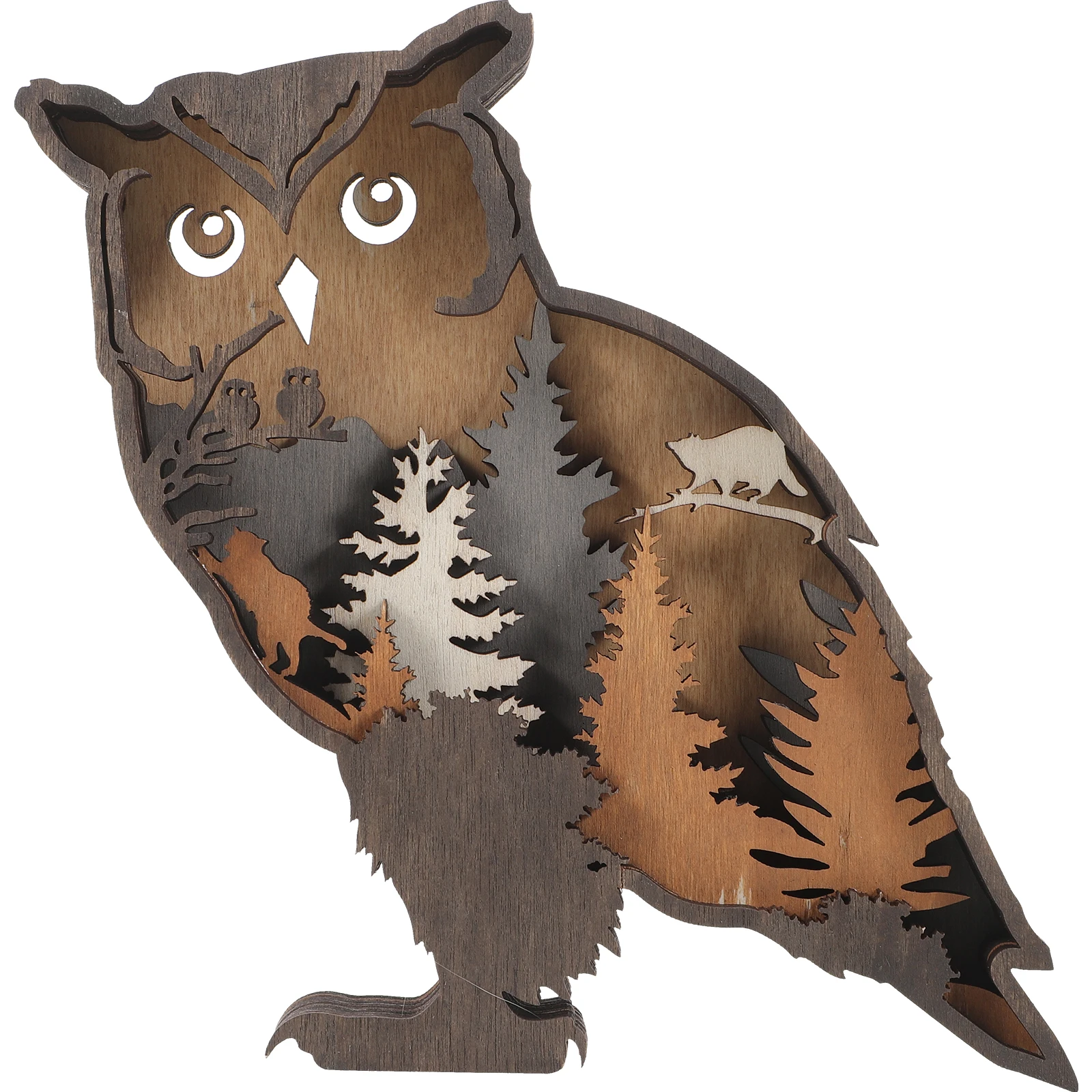 

Owl Art Home nament Living Room Farmhouse Log Wood Wall Decor Cabin Log Cabin Decor Forest Style Craft