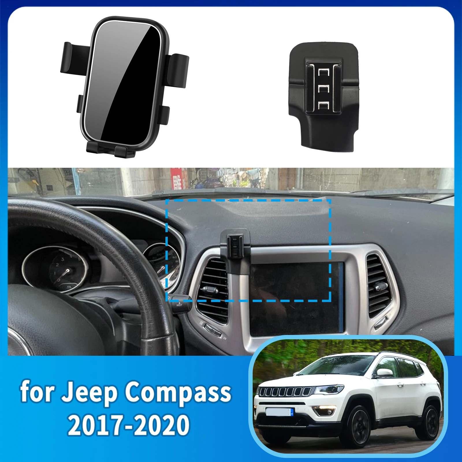 

Аксессуары автомобильный держатель мобильного телефона для Jeep Compass 2017 ~ 2020 GPS кронштейн навигационная подставка авто