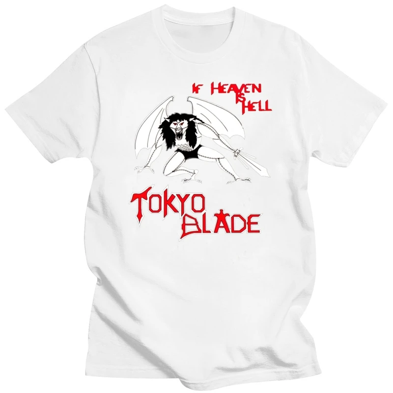 Tokyo Blade If Heaven Is Hell 1983 Metal Tees Black T-shirt For Men's S-3XL