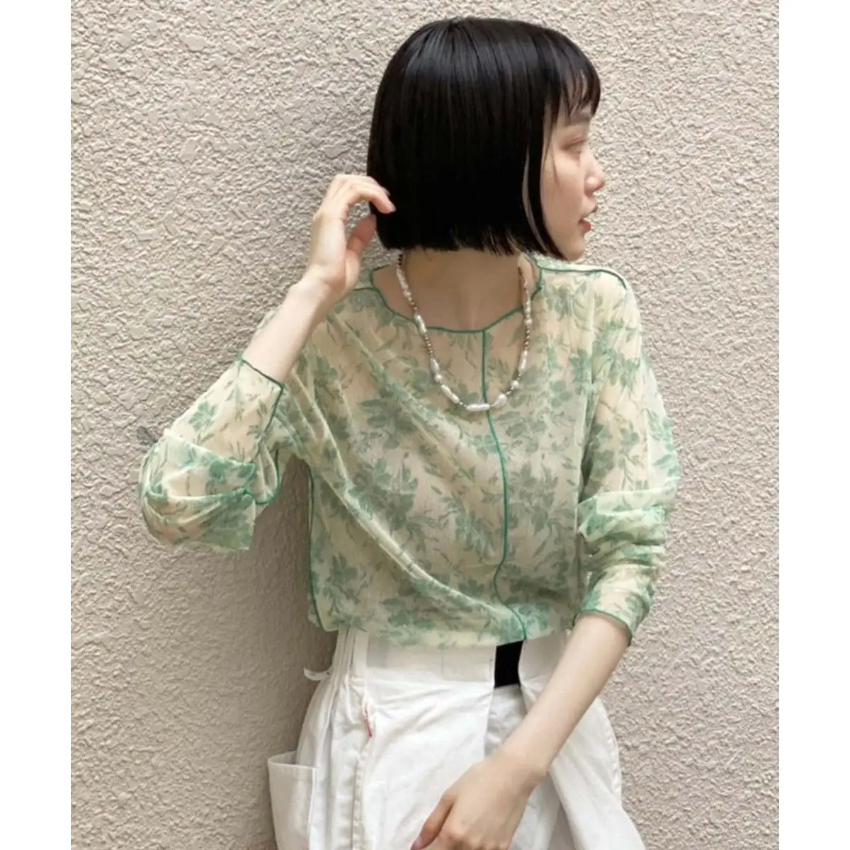 Japan Style Mesh Tops Spring Summer Long Sleeve Sheer T-Shirt Sweet Fresh O Neck Shirts for Women Y2K Top топ женский