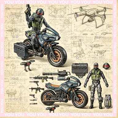 Nuevo Original Hasbro G.I. Serie clasificada Joe #   127 Night Force Jason Shockwave Faria y modelo del ciclo de búsqueda nocturna