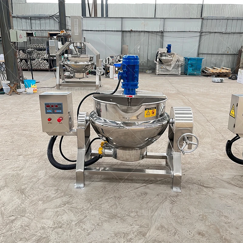 

Industrial Automatic Cooking Mixer 50l-1000l Jam Chili Sauce Cooking Stirring Double Steam Jacketed Kettle with Mixer