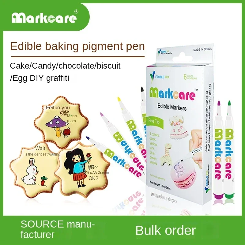 Cookie cake decoration baking food coloring pen food grade graffiti children's watercolor writing brush