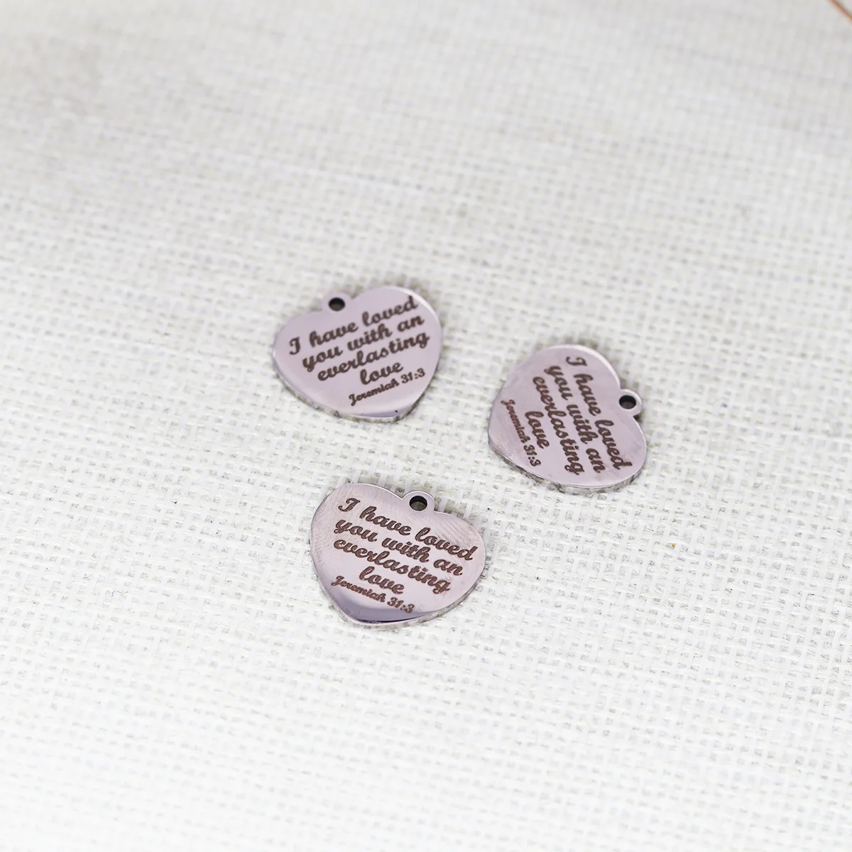 3 قطعة/الوحدة لقد أحبك مع حب دائم إرميا محفورة بالليزر من الفولاذ المقاوم للصدأ لمستلزمات صناعة المجوهرات #4