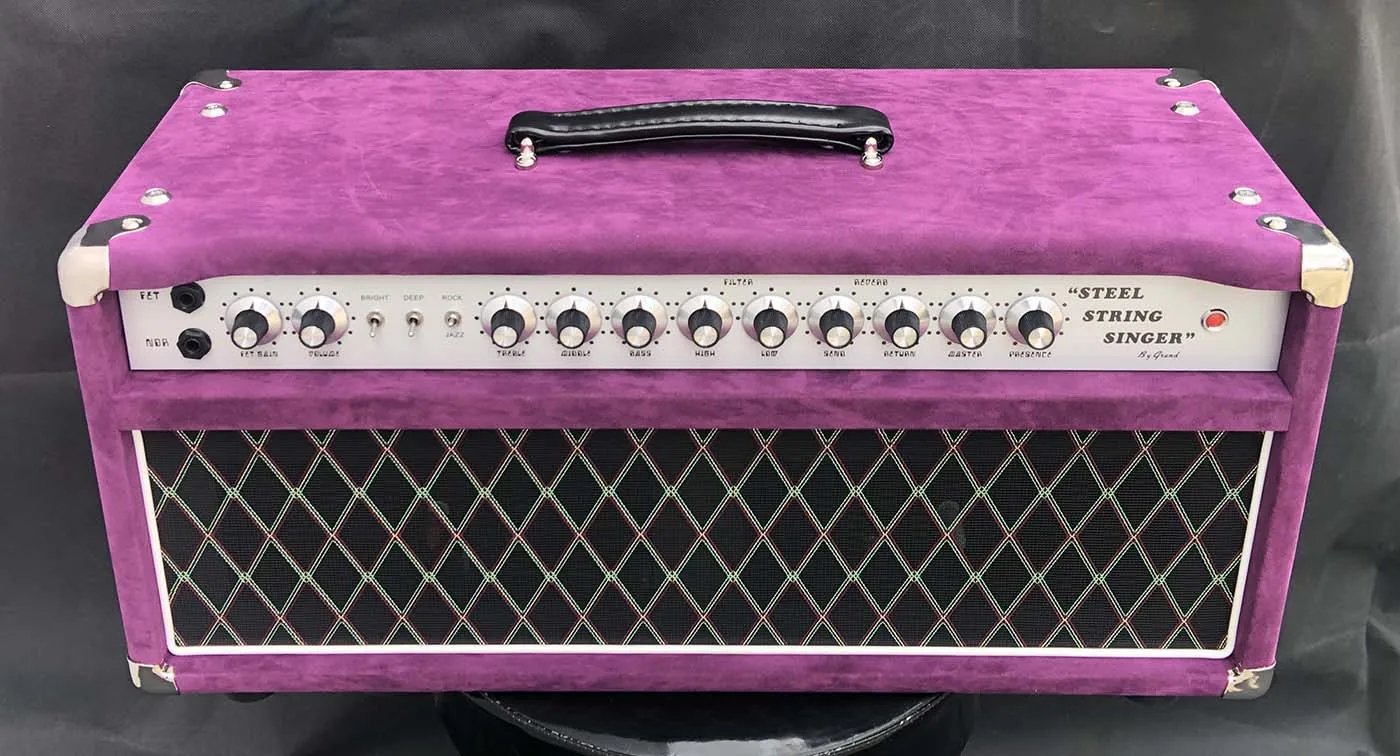 Custom Dumble Style Tone Handwired Guitar Amplifier Head Steel String Singer SSS 100 in Purple Color 5881*4 12ax7*4 12at7*1