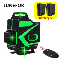 JUNEFOR 360 Laser Level 12/16 Lines Green Self-leveling 4D With 2 Batteries Laser Levels Professional 2022 Vertical Horizontal