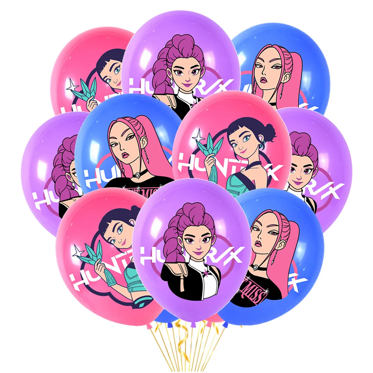10pcs Music Hunters Children Birthday Party Latex Ballons Music Girl Cartoon Party Decor Supplies Baby Shower Photo Prop