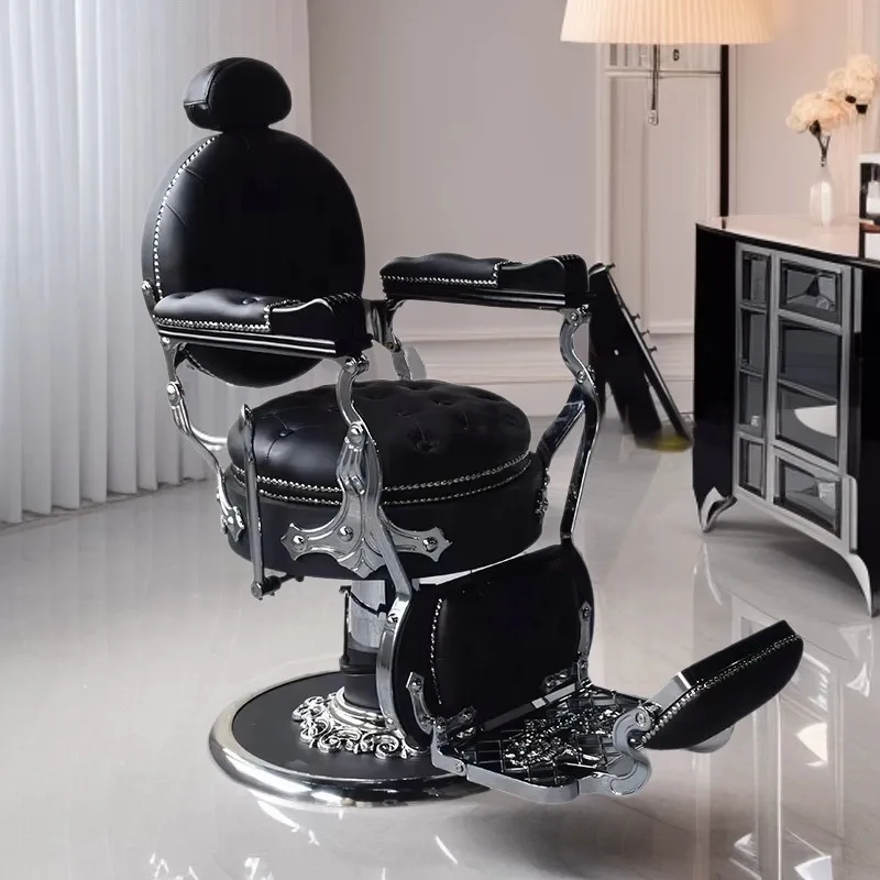 High-end men's retro oil head hair salon chair, special chair for barber shop hair salon