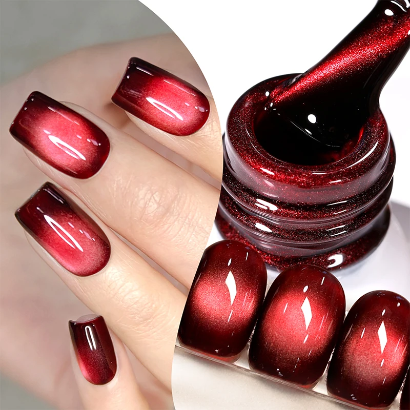 BORN PRETTY HEMA TPO FREE 10ml Scintillante Rosso Glitter Gatto Gel Magnetico Smalto per unghie Semi Permanente Soak Off UV LED Manicure Varnis