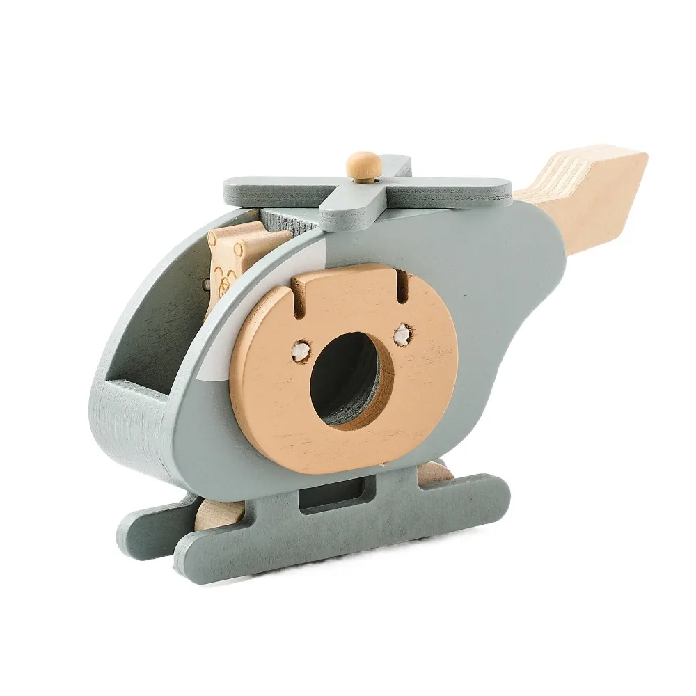 

Montessori Wooden Plane Simulation Interactive Helicopter Children's Puzzle Learning Handicraft