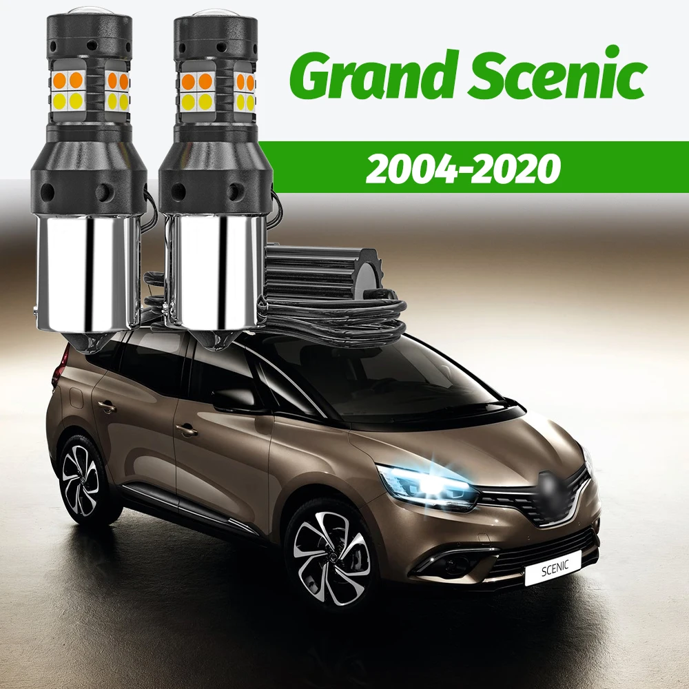 2x Dual Mode Turn Signal+Daytime Running Light Accessories LED DRL For Renault Grand Scenic 2 3 4 2004-2020 2009 2010 2015 2016