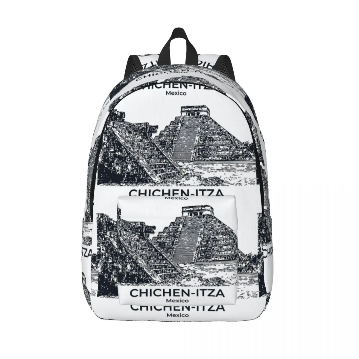 

Chichen-Itza Mexico Woman Backpacks Boys Girls Bookbag Waterproof Shoulder Bag Portability Travel Rucksack Children School Bags