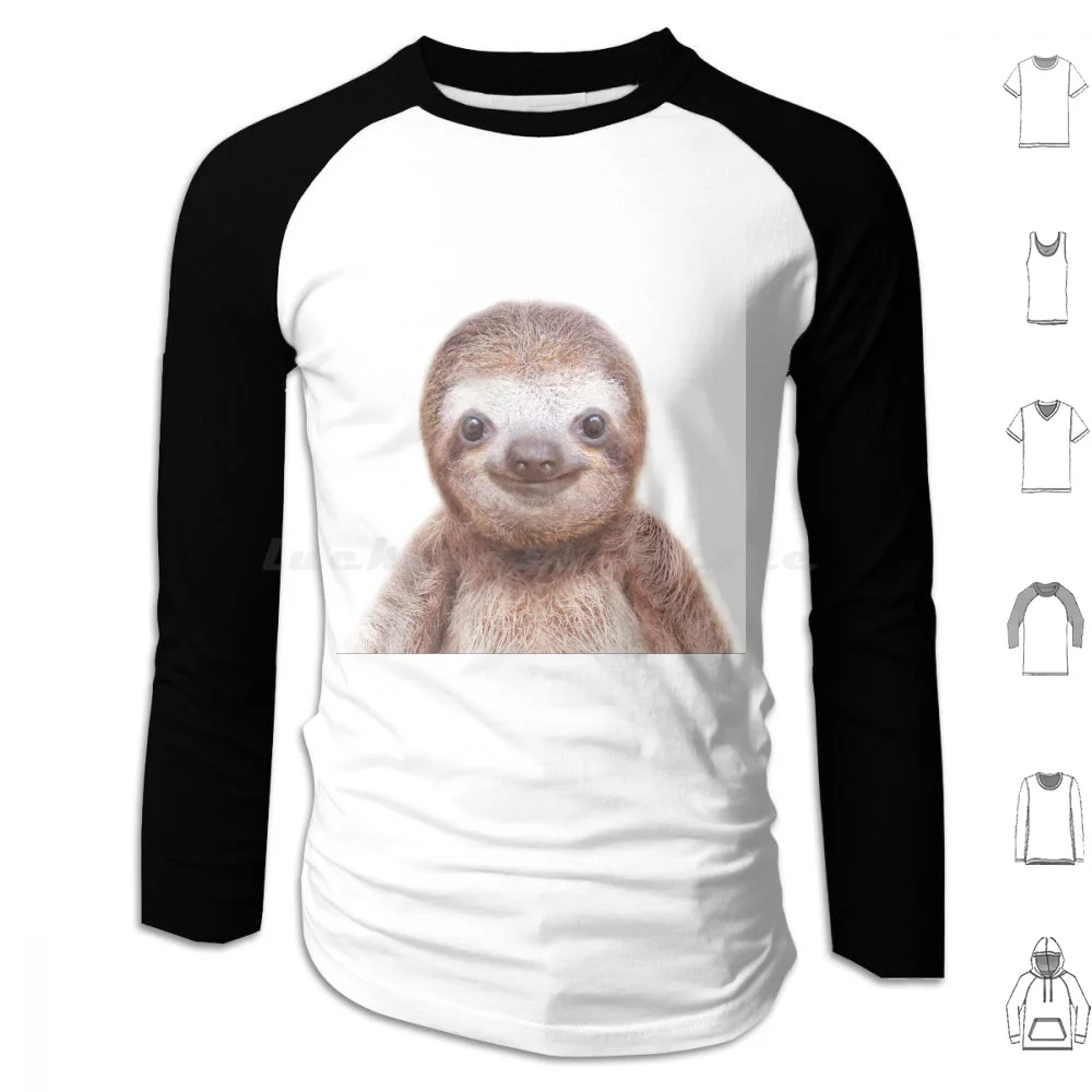 Baby Sloth Animals Art By Art Hoodies Long Sleeve Baby Sloth Kids Nursery Baby Animals Nursery Animal Animals Nursery