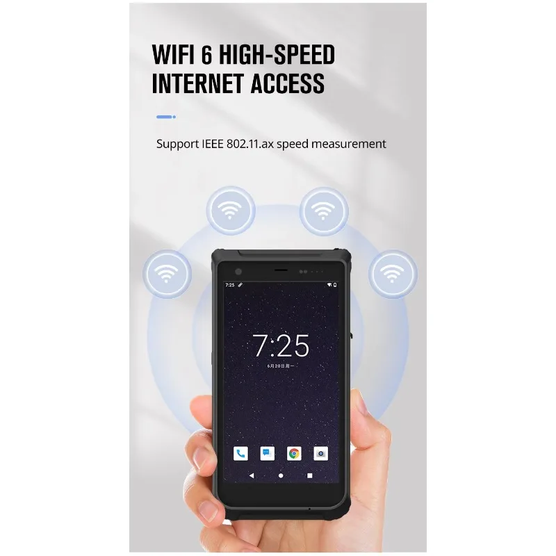 

Handheld 5G PDA Card Android 13 5.5 Inch Touch Screen 5000mAh Battery Network Speed Test Cable Maintenance PDA