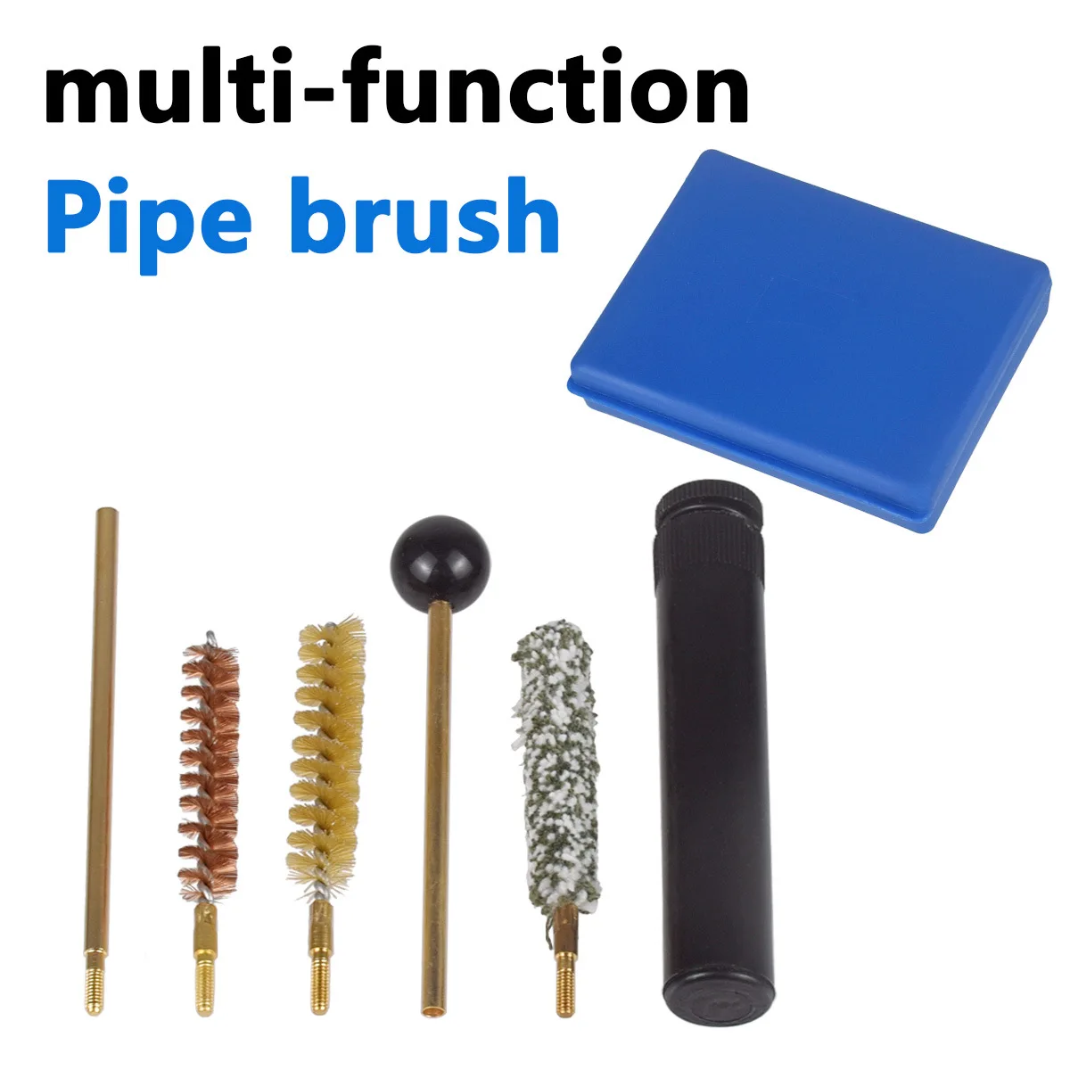 

Щетка для трубок 5-в-1, инструмент для охоты и стрельбы на открытом воздухе, щетка для чистки Cal.38/357/,, универсальный набор щеток для чистящей трубки из 6 предметов
