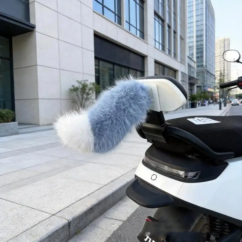 Fluffy Plush Fox Tail Sound Activated Pendant Cool Exterior Decor Accessory for Scooter Bike Car