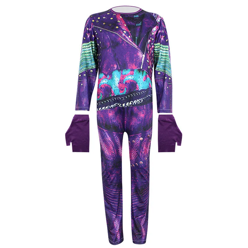 الأزرق أودري زي الاطفال كرنفال زي إيفي أحفاد مال تأثيري فستان بانت الاطفال هالوين زي حفلة تأثيري الزي