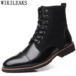 Fashion Men Leather Boots Plus Size 47 48 Designer Winter Boots Men Casual Shoes Brand Snow Boots Men Designer Shoes Black Dress