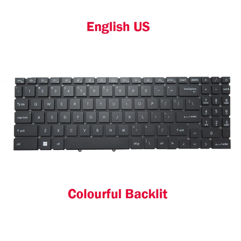 Colourful Backlit MS-15G1 Keyboard For MSI Creator Z16P B12UET B12UGST B12UHST B12UHT Z16P-B12U English US Japanese JP Russian