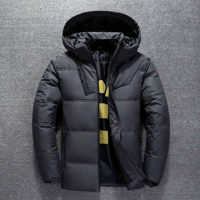 2023 New Men Down Jacket Winter Coat Short Loose Sport Leisure Parkas Thicken Warm Outwear Detachable Cap Trend Overcoat