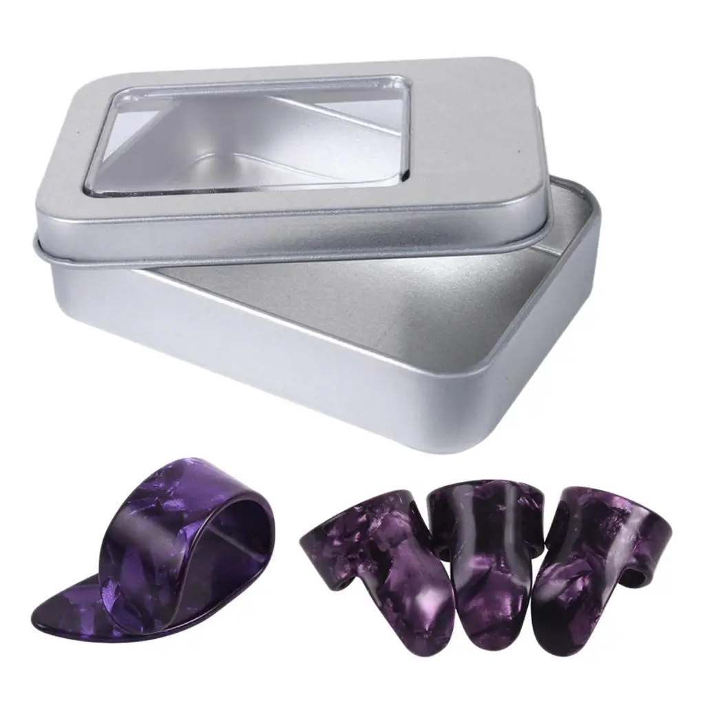 2-6pack 3 Pieces Purple Celluloid Plastic Guitar Picks & 1 pcs Iron Box