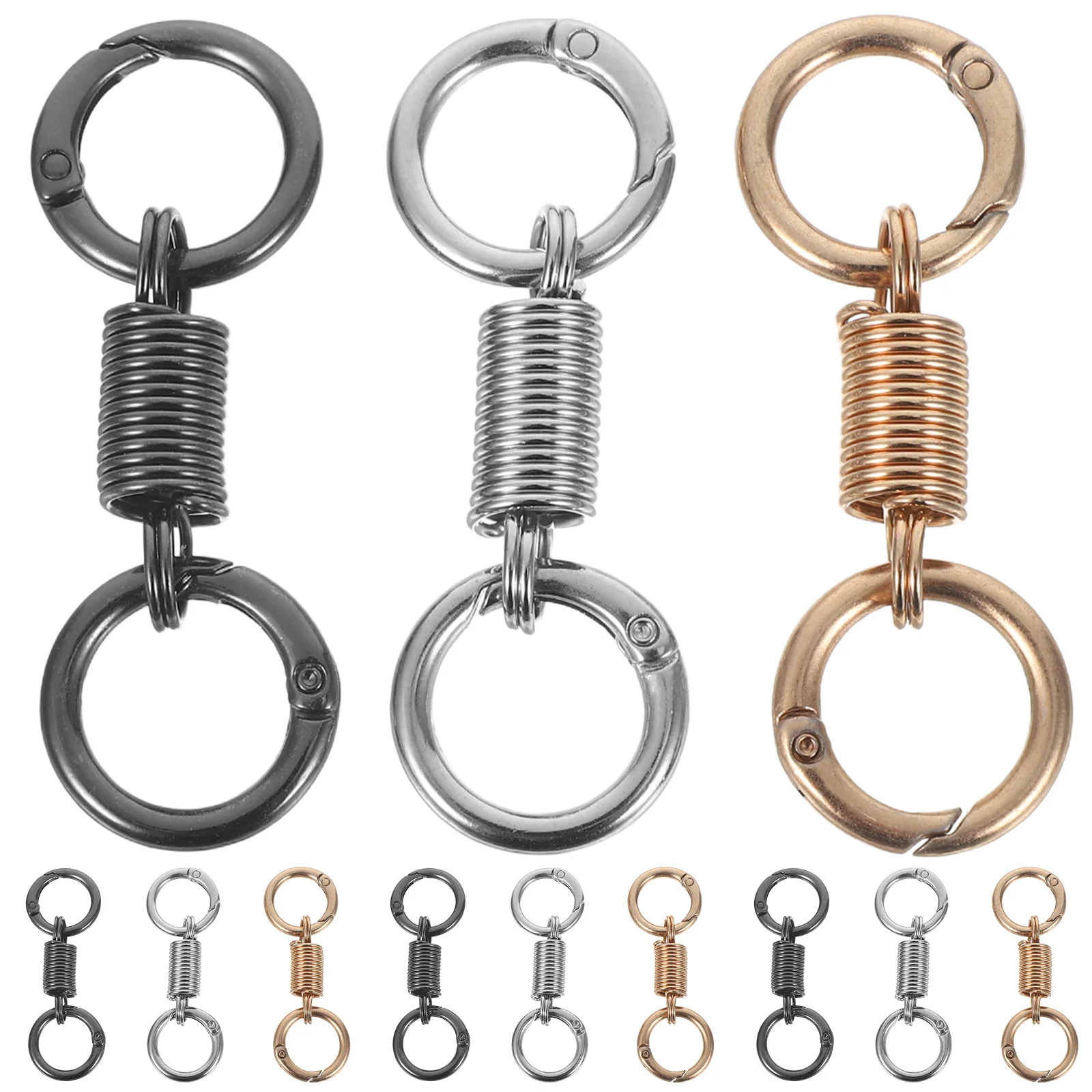 

12pcs Double Ring Spring Keychain Zinc Alloy Metal Key Holder For Keys Portable Durable Keychain Clip For Everyday Use -