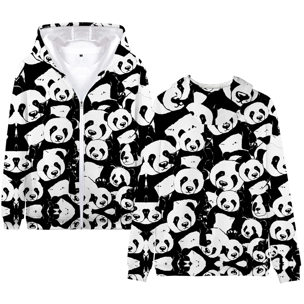 3D Panda Hoodies para meninos e meninas, moletom infantil, jaqueta Streetwear, casaco adolescente, roupas, 3 a 14