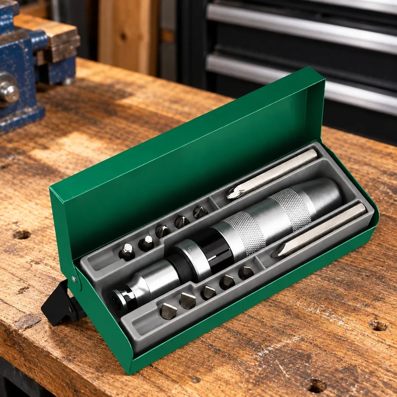 13-Piece Heavy-Duty Impact Driver Set Including Extractors for Removing Rusted and Stubborn Screws in Maintenance Tasks