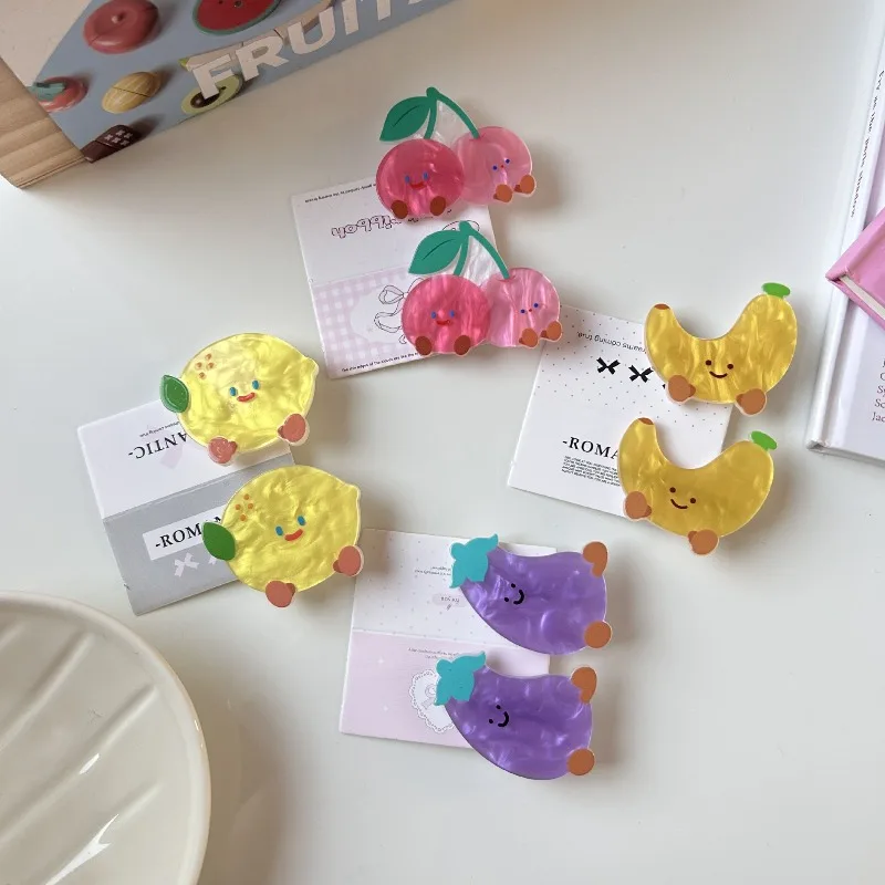 

Mini Acrylic Fruit Hair Clips Cute Versatile Side Clips Sweet Fashion Hair Barrettes for Women Girls Non Slip Daily Party Wear