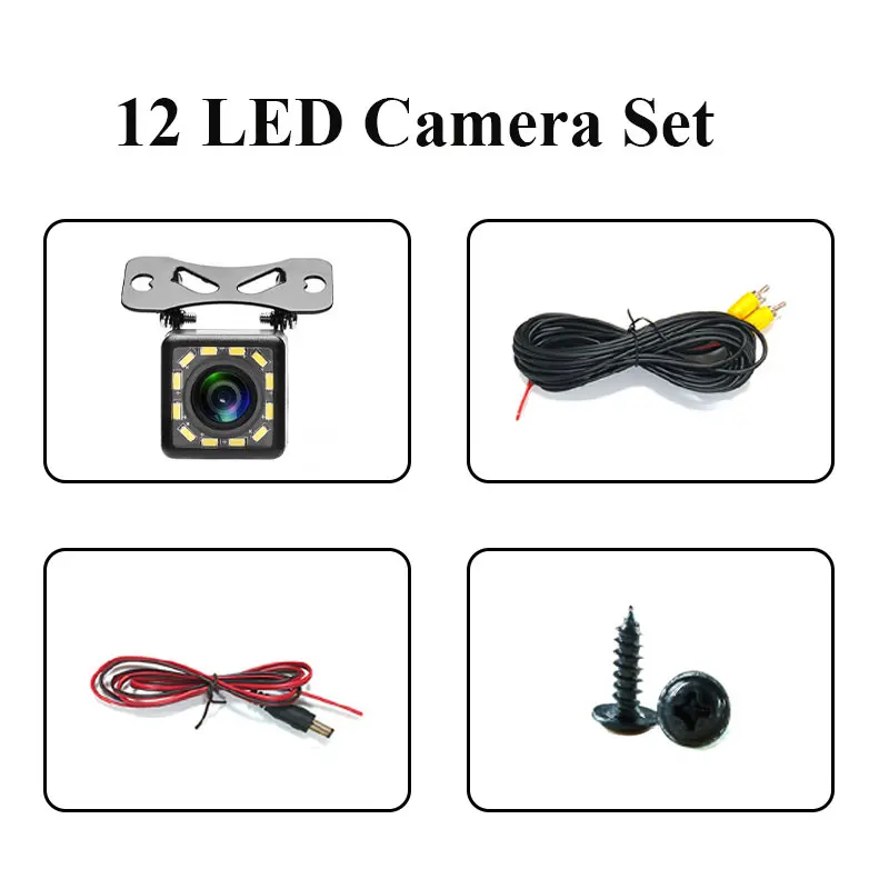 Car Rear View Camera Night Vision Reversing Auto Parking Camera IP68 Waterproof CCD LED Auto Backup Monitor 170 Degree HD Image