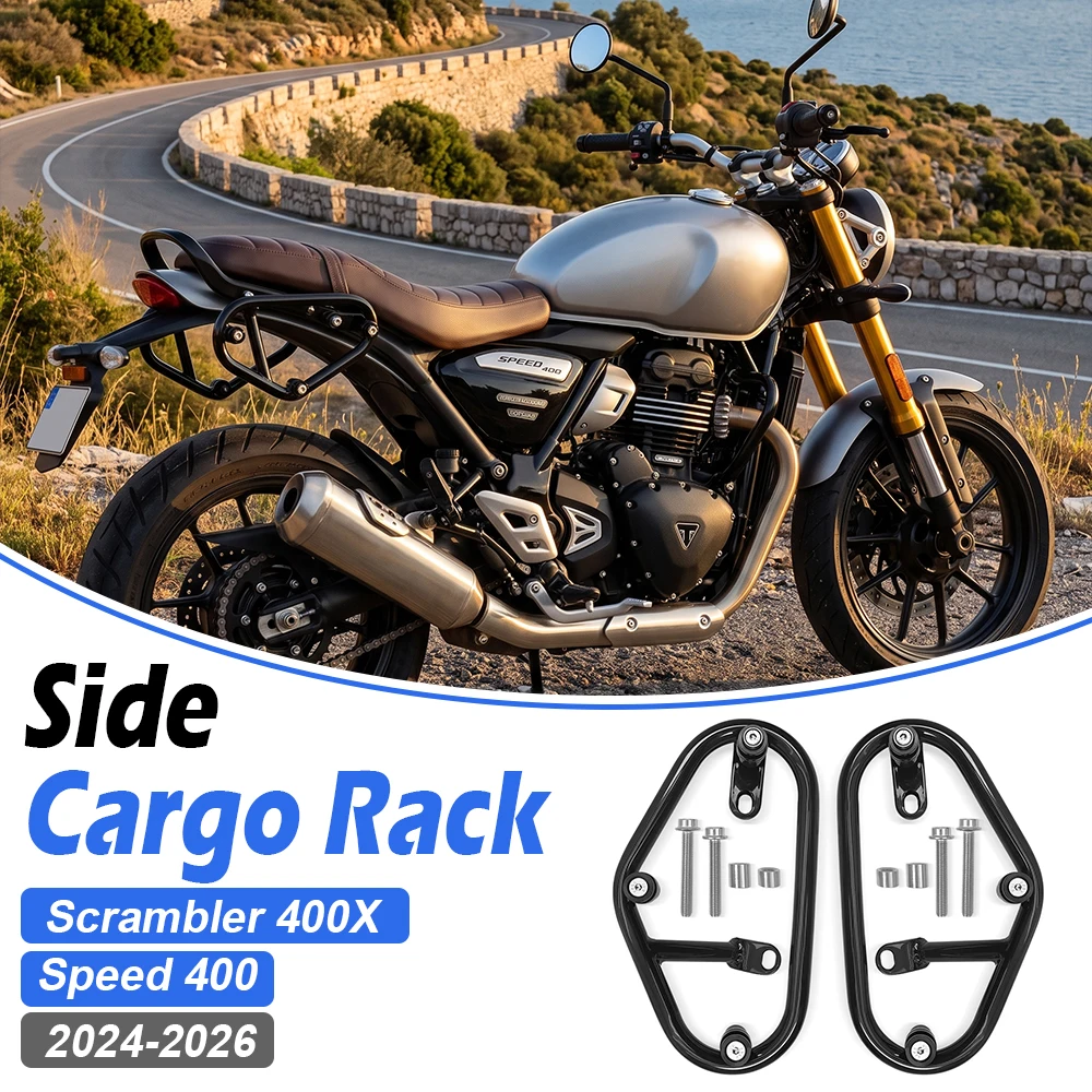 For Scrambler 400X Speed400 scrambler 400X speed 400 2024-2026 2025 Motorcycle Side Cargo Rack Side Storage Luggage Bag Bracket