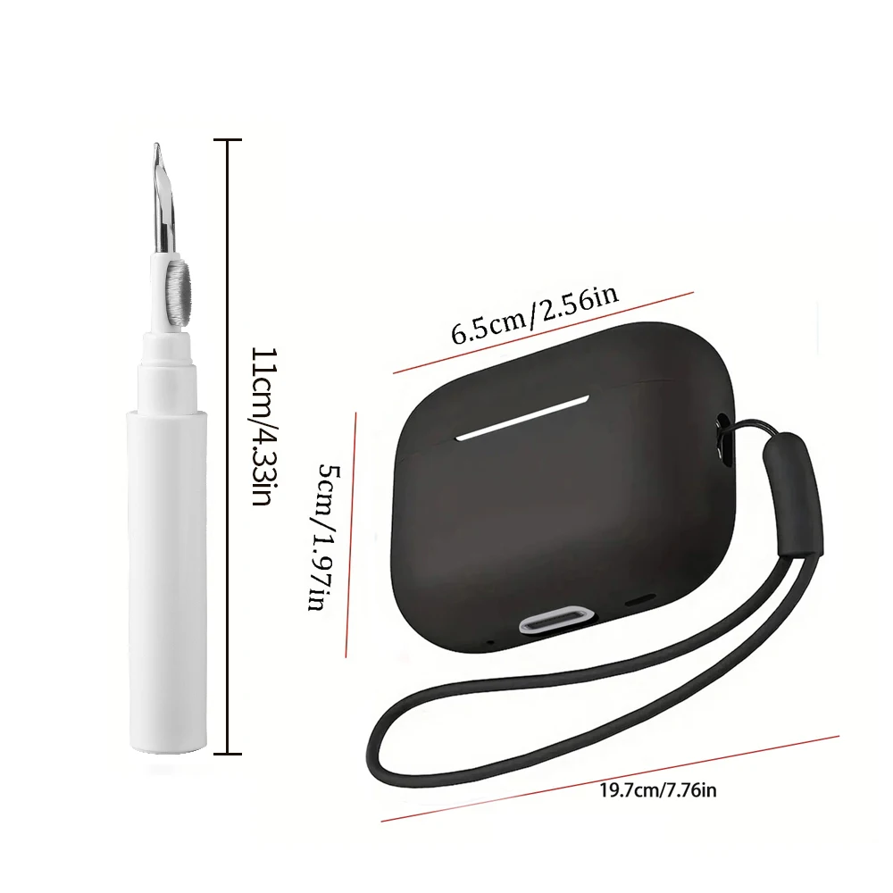 Weiche Silikon-Schutzhülle für AirPods Pro 3 Pro3, Matte Stoßfeste Ohrhörer-Abdeckung, Drahtlose Kopfhörer-Hülle Zubehör – Detail 2