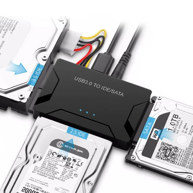 USB 3.0 to SATA/IDE Adapter IDE Hard Drive Adapter for Universal 2.5