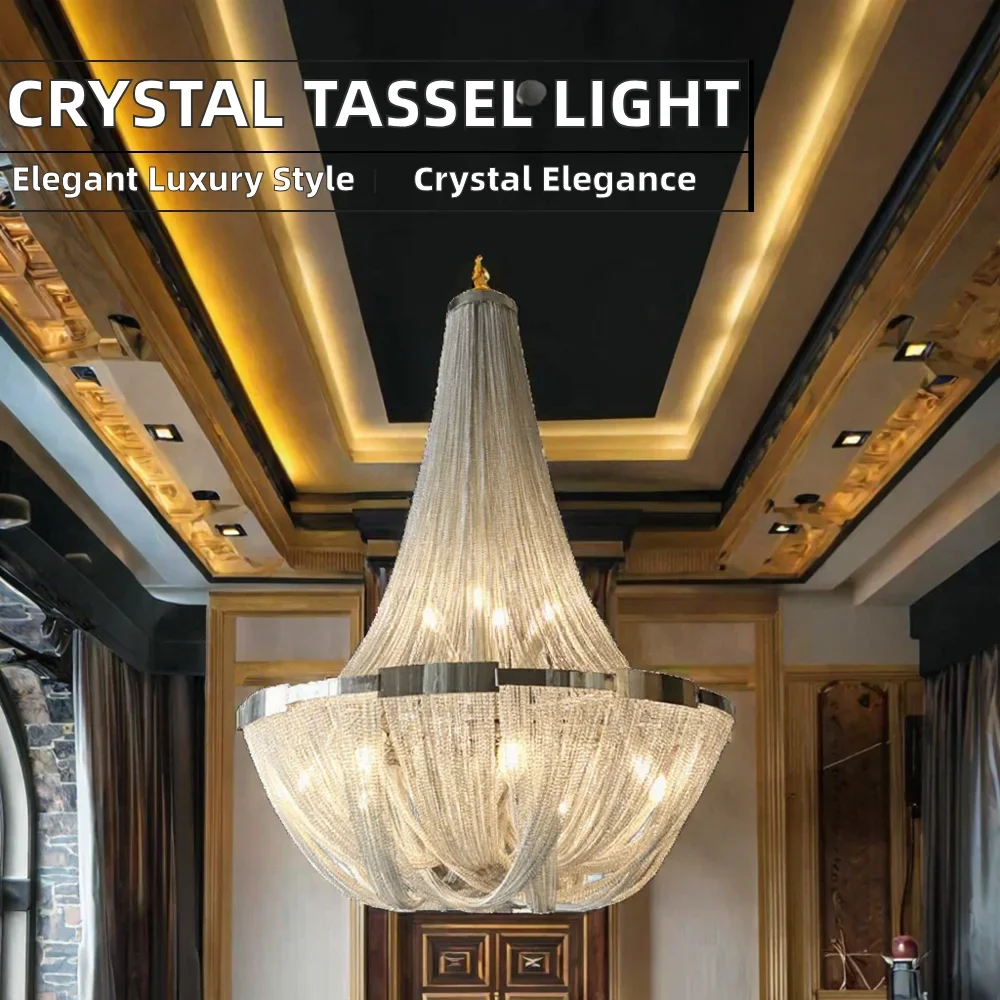 LED Bulb Iron Tassels s Wedding Decoration  Room Hotel Villa Crystal Style Silver/Gold 2-Year Warranty