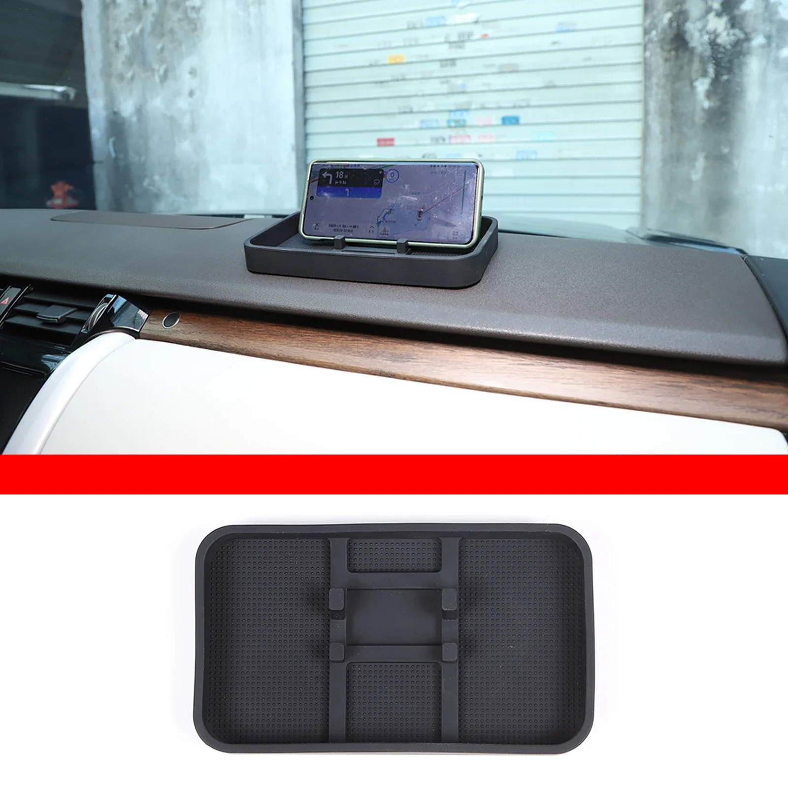 

For Land Rover Discovery 5 LR5 2017-2024 black car dashboard multi-function storage mobile phone anti-slip mat car accessories