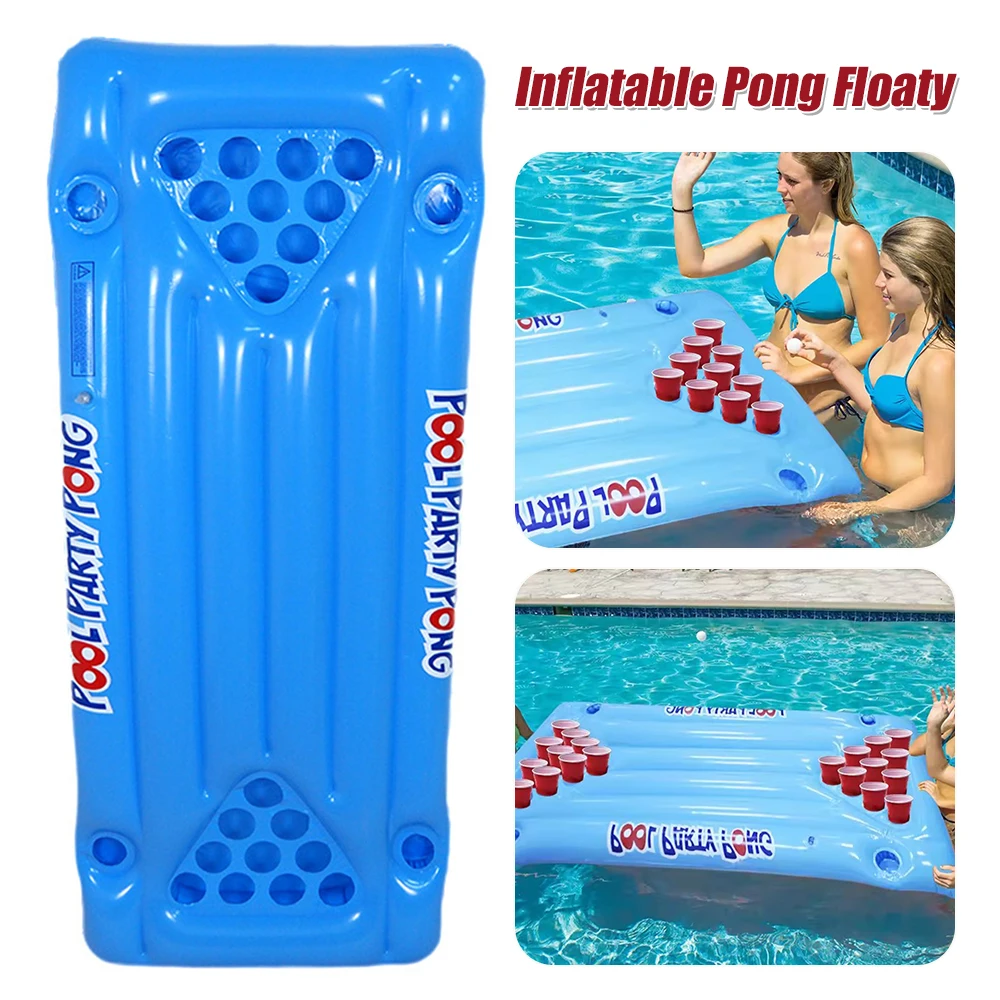 Inflatable Pong Floaty Summer Pool Party Decorations Inflatable Pool Game Table Float Pool Games for Adults and Family