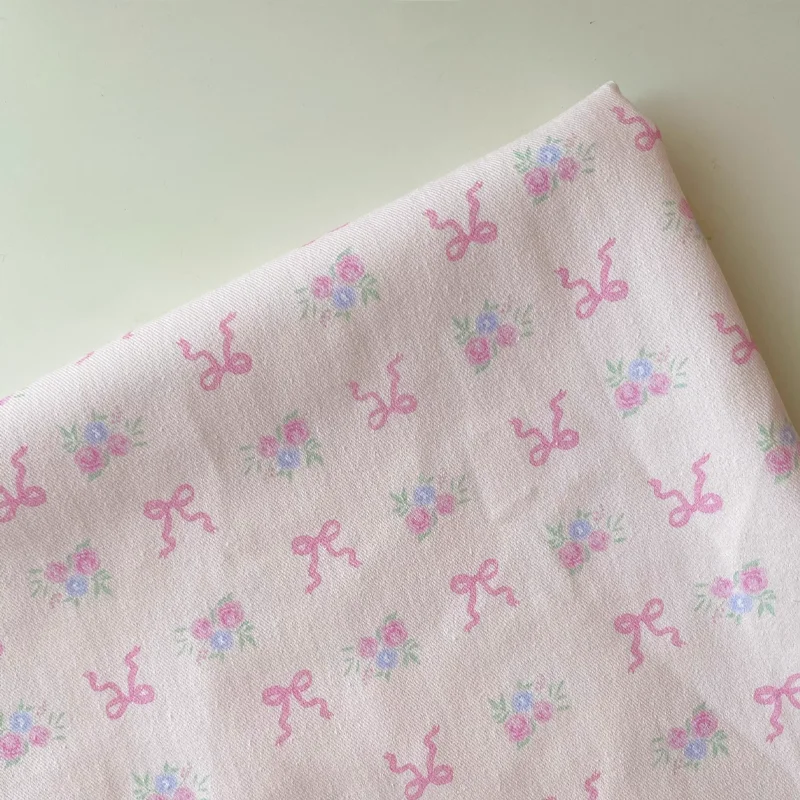 

145cm*50cm Cotton Fabric Colored Heart Bow Rose Suitable For Skirts Bags Pants Handmade DIY Fabric